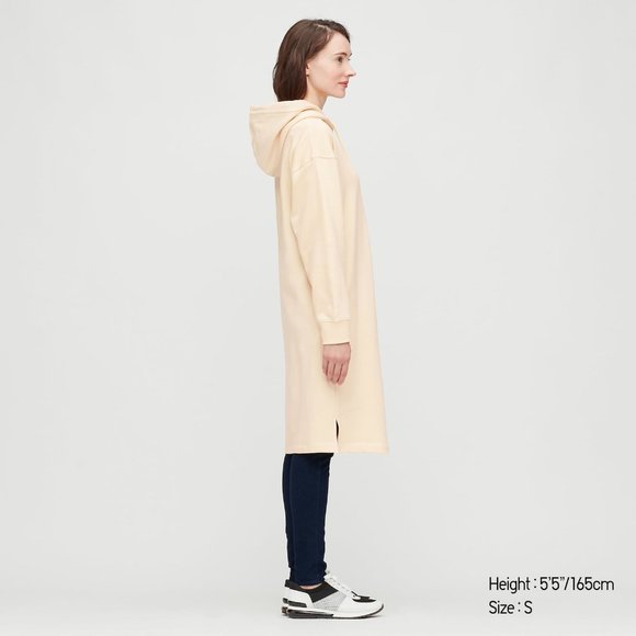 NWT Uniqlo Sweat Hoodie Long Sleeve Dress - Picture 2 of 9